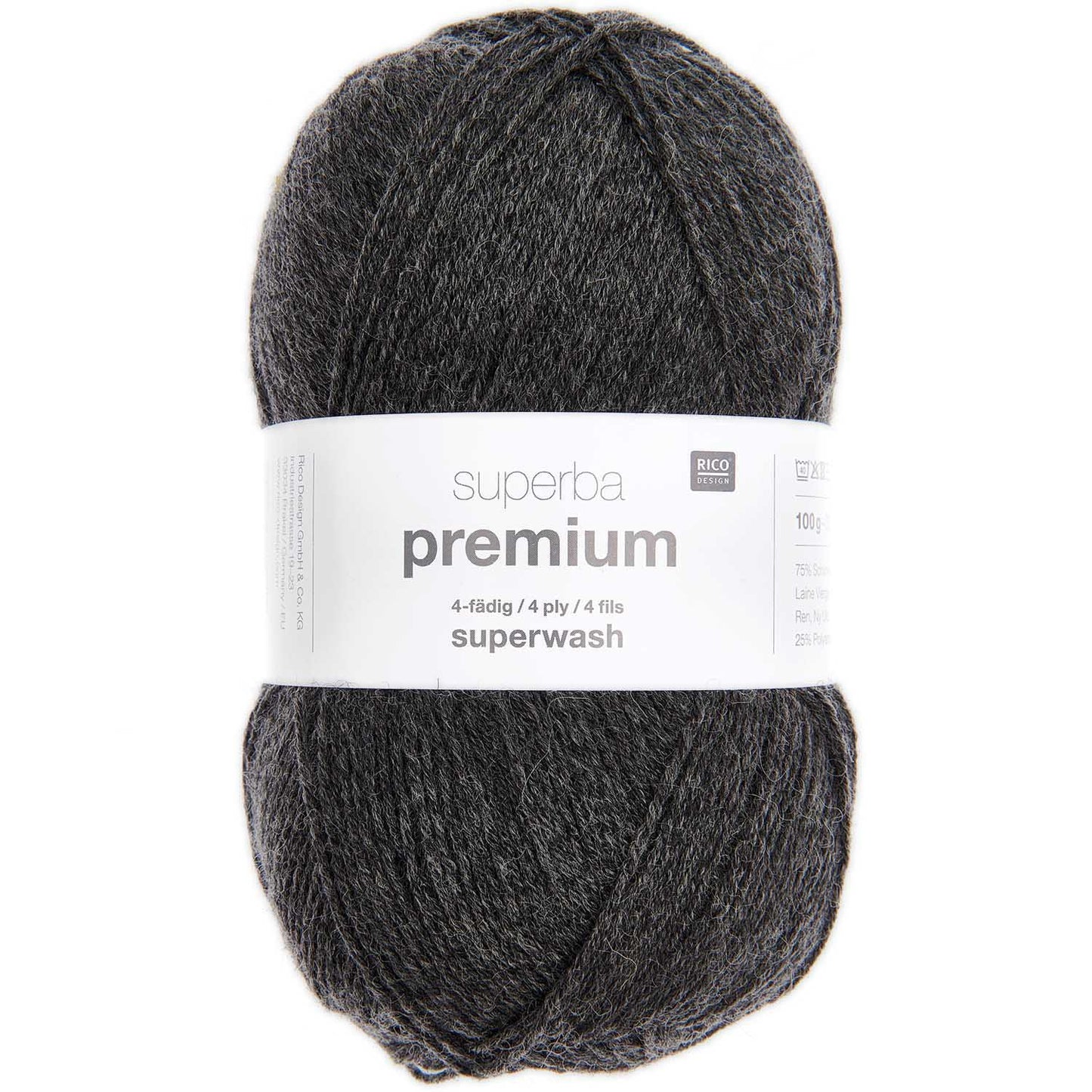 Fil pour chaussette Rico Superba premium 4 fils anthracite