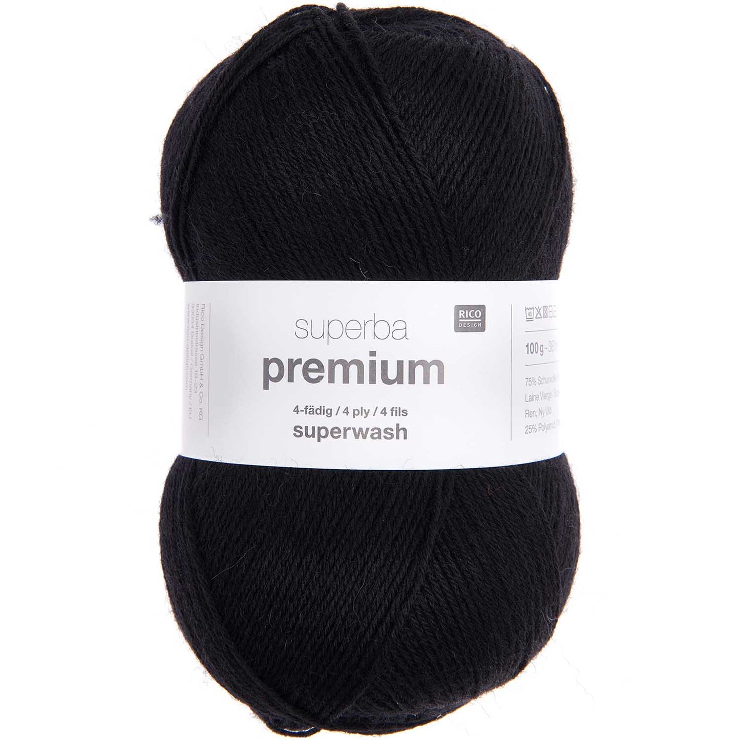 Fil pour chaussette Rico Superba premium 4 fils Noir