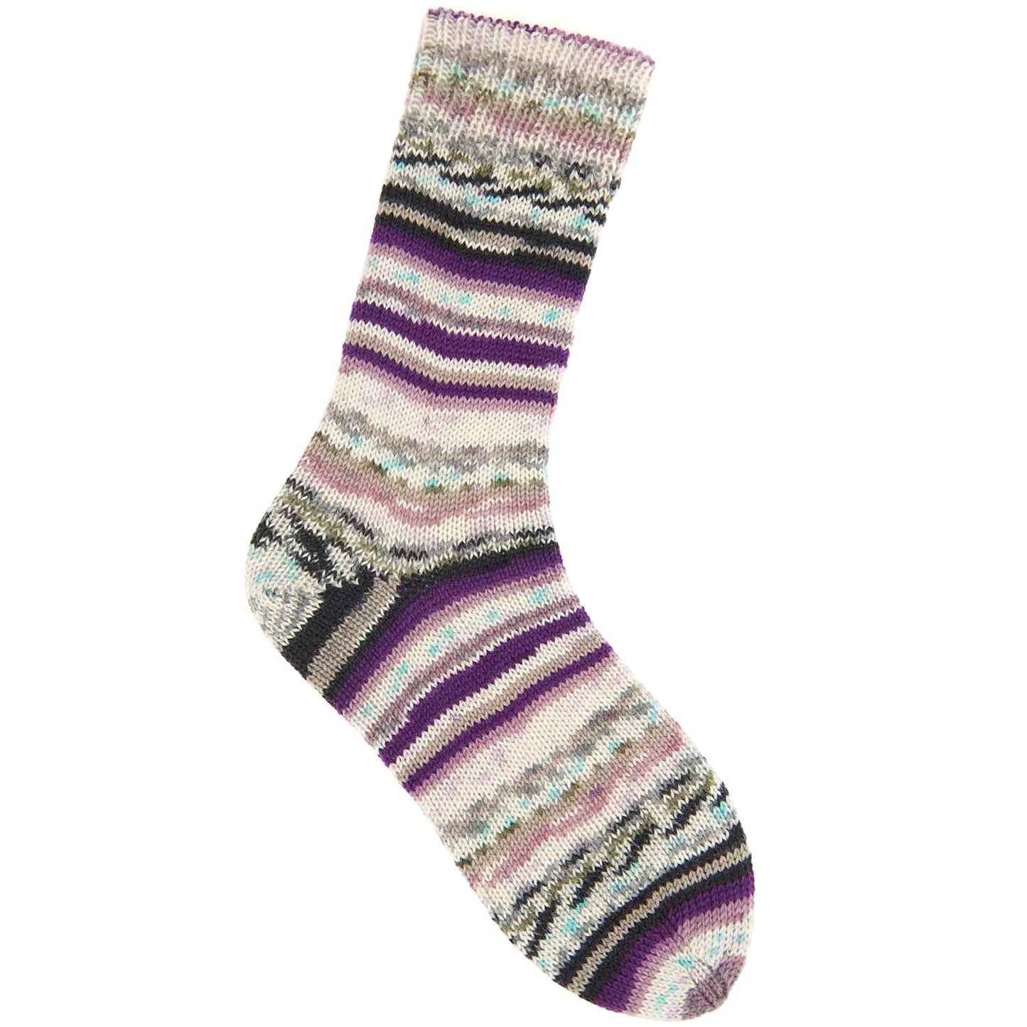 Fil pour chaussette Rico Socks Neon Fair Isle 4 fils berries