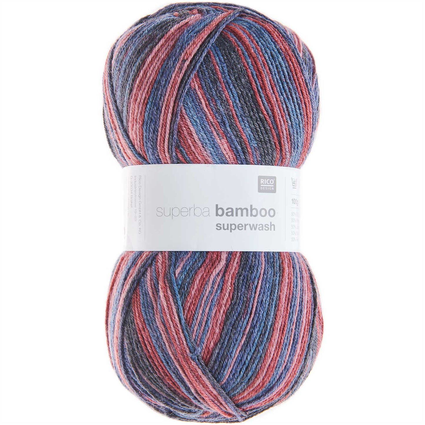 Fil pour chaussette Rico Superba Bamboo 4 fils pétrole-baie mix 019
