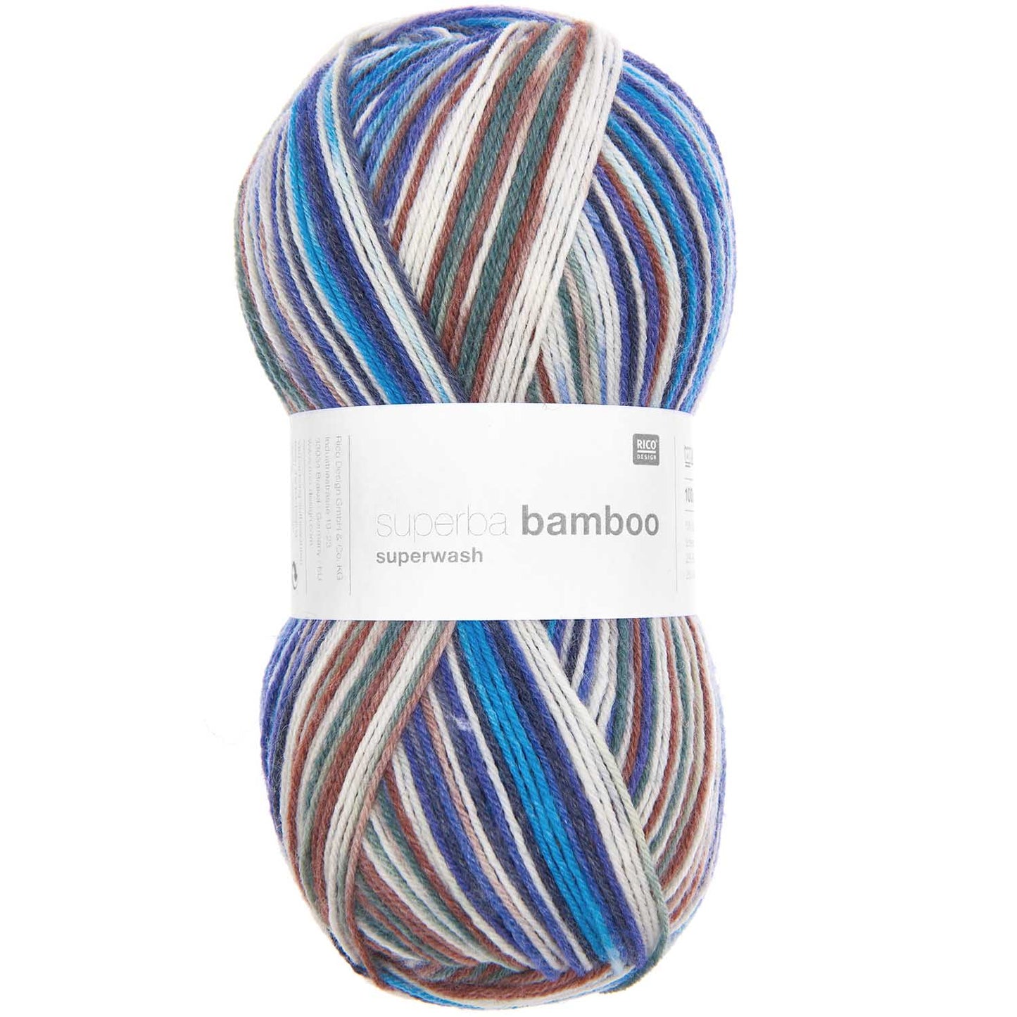 Fil pour chaussette Rico Superba Bamboo 4 fils brun pétrole