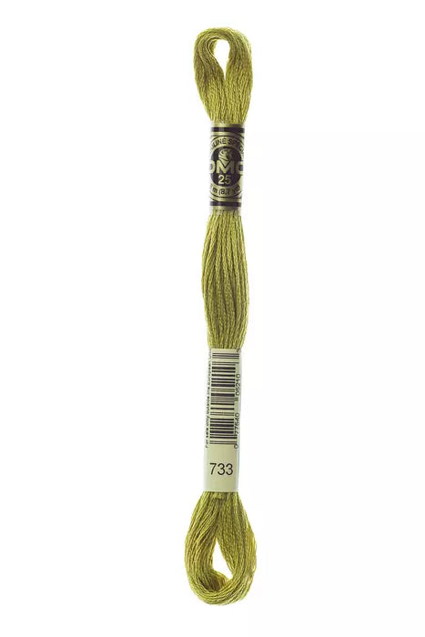 Fil à broder Mouliné Spécial DMC 733 Vert doré