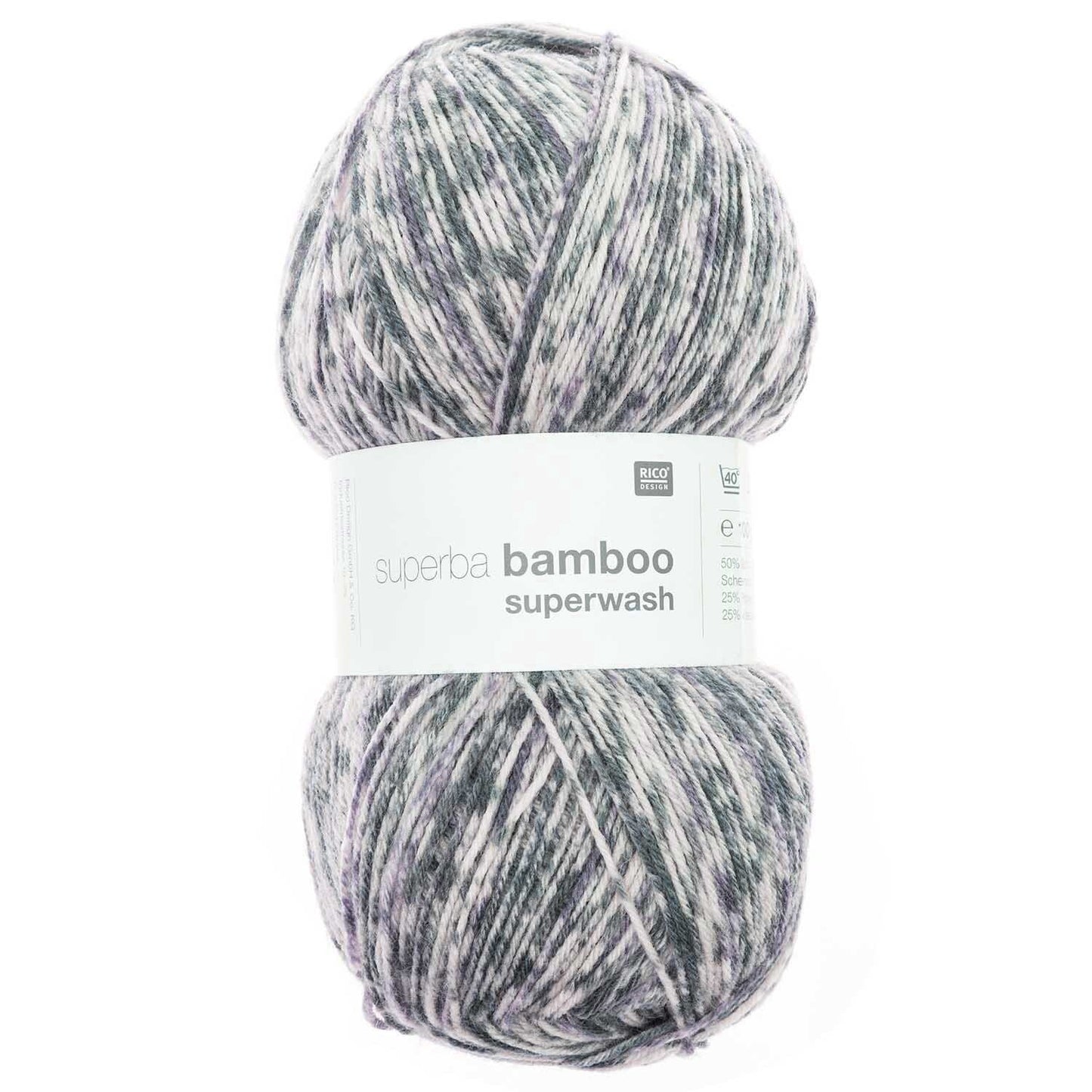 Fil pour chaussette Rico Superba Bamboo 4 fils Pink gris bleu mix