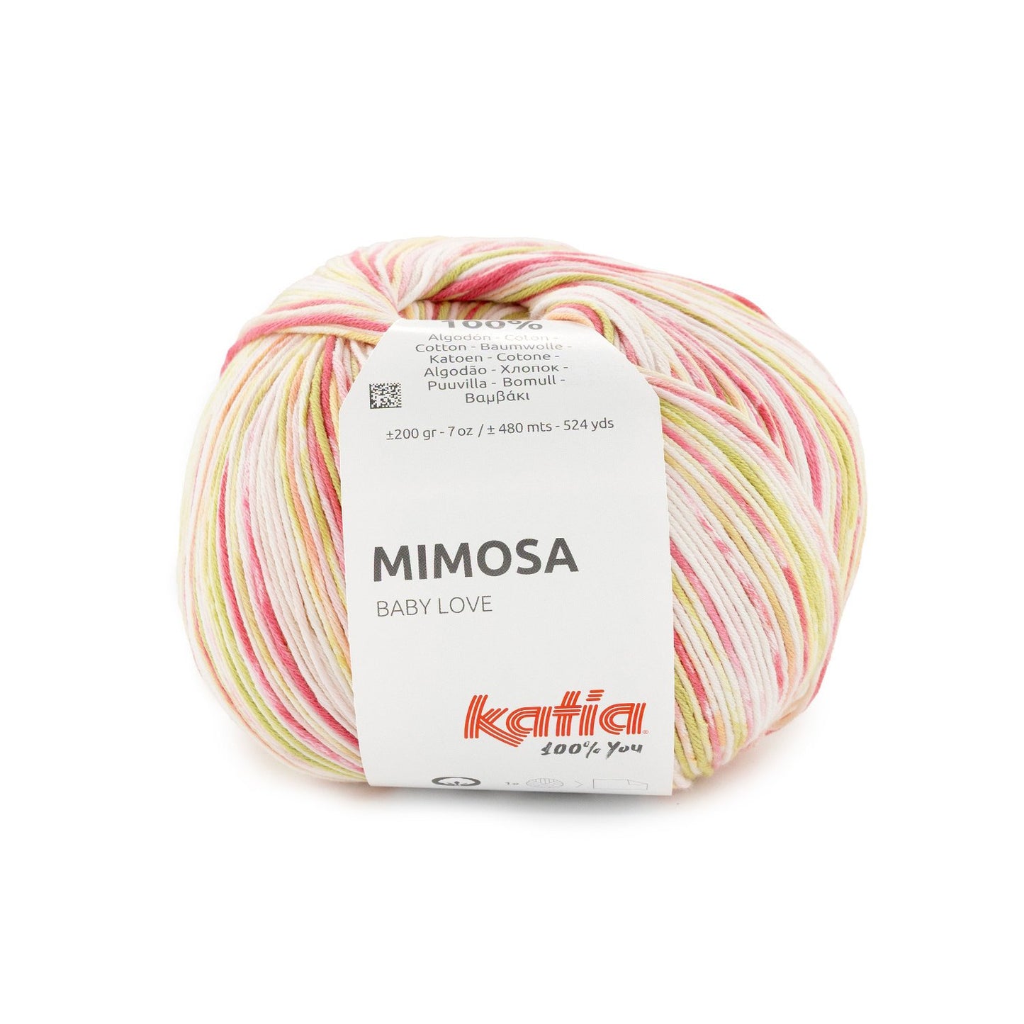 Mimosa 100% Coton Katia 315 Pistache-Jaune-Fuchsia