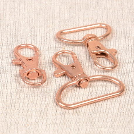 MOUSQUETON SANGLE 2pces couleurs cuivre 3 tailles