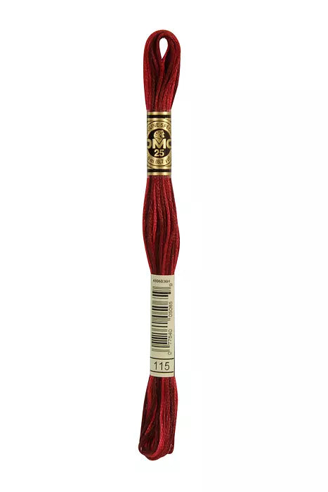 Fil à broder Mouliné Spécial DMC 115 Rouge opéra ombré
