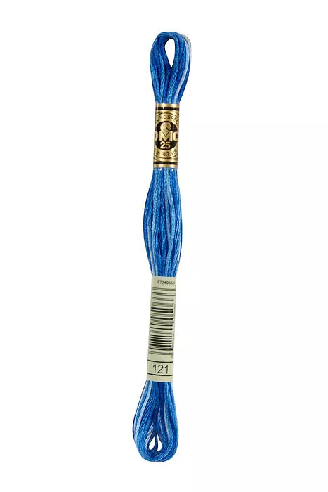Fil à broder Mouliné Spécial DMC 121 Bleu Cyclades ombré