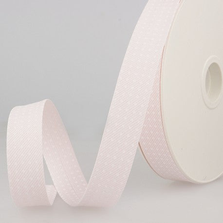 Biais à pois 20 mm rose et blanc 174