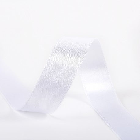 Ruban satin double face 25 mm 1 blanc