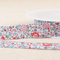 Biais liberty fleuri 20mm Bleu vert rouge