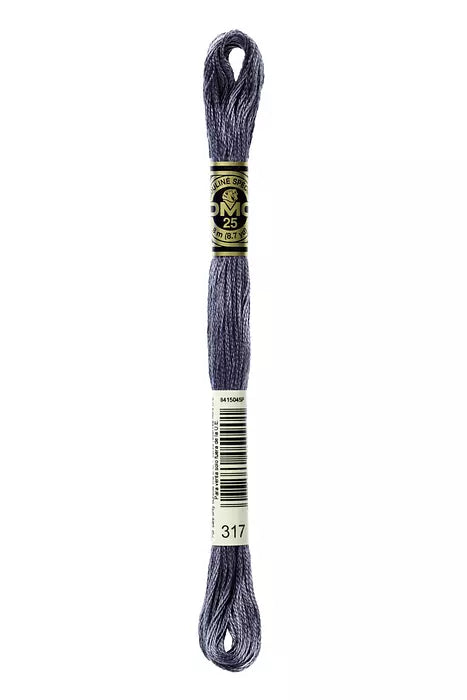 Fil à broder Mouliné Spécial DMC 317 Acier métallisé