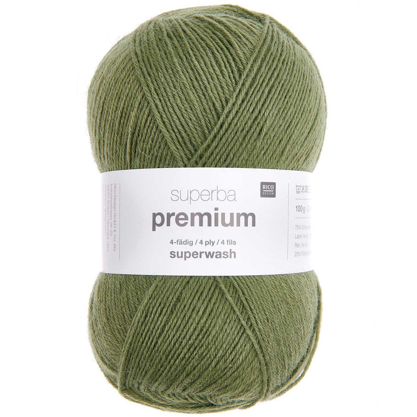 Fil pour chaussette Rico Superba premium 4 fils olive