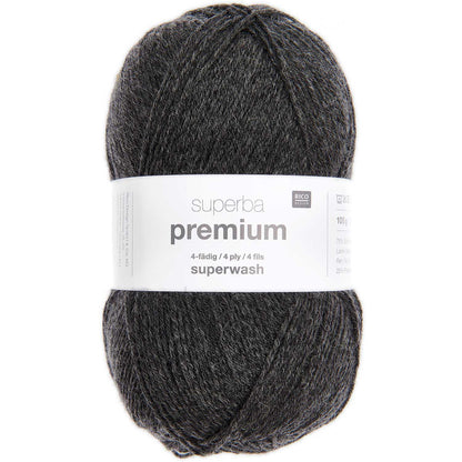 Fil pour chaussette Rico Superba premium 4 fils anthracite