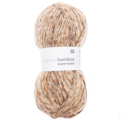 Fil pour chaussette Rico Superba Bamboo 4 fils BEIGE-BRUN MIX 025