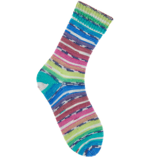 Fil pour chaussette Rico Superba Bamboo 4 fils rainbow summer