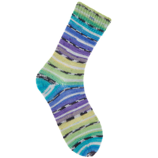 Fil pour chaussette Rico Superba Bamboo 4 fils rainbow spring