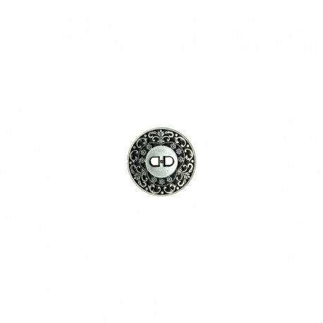 Bouton Métal Fleurs 18 mm 004 argent