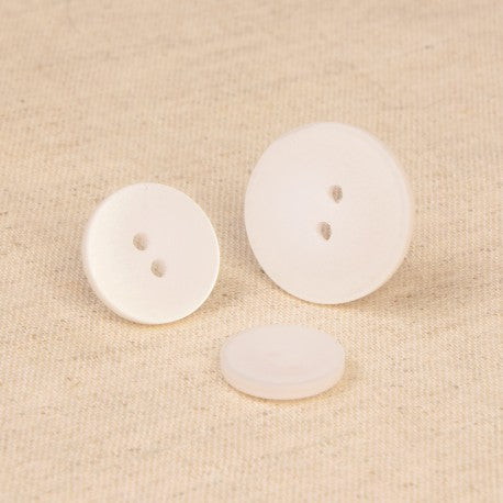 Bouton 2 TROUS irisé 18mm 501 blanc