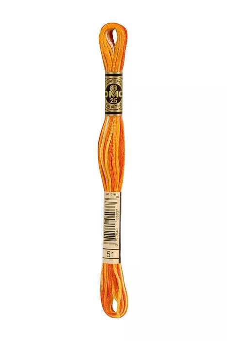 Fil à broder Mouliné Spécial DMC 51 Orange citrouille ombré