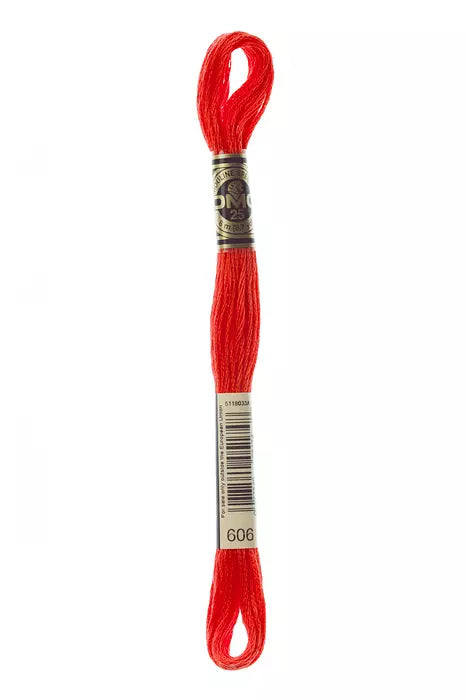 Fil à broder Mouliné Spécial DMC 606 Rouge vif