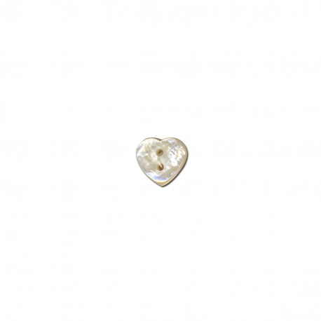 Bouton coeur 2 trous 15 mm 501 Blanc
