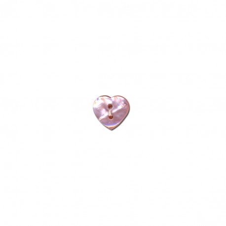 Bouton coeur 2 trous 15 mm 512 rose