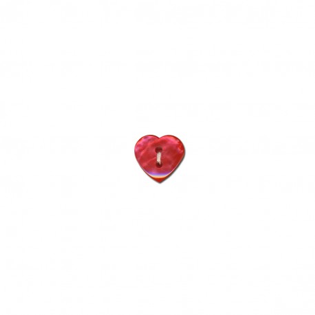 Bouton coeur 2 trous 15 mm 519 rouge