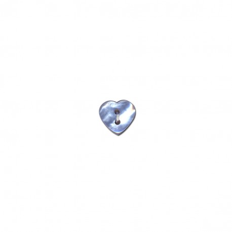 Bouton coeur 2 trous 15 mm 542 bleu ciel