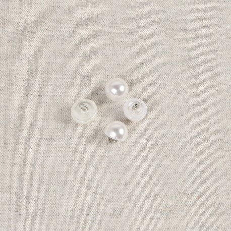 Bouton demi perle nacré 015 501 Blanc