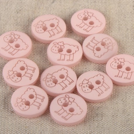 Bouton mouton 15 mm 512 Rose Layette