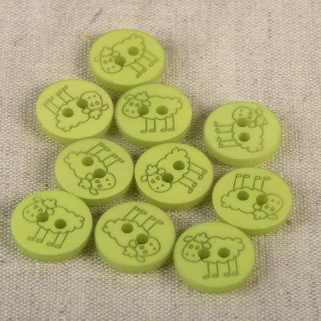 Bouton mouton 15 mm 536 vert