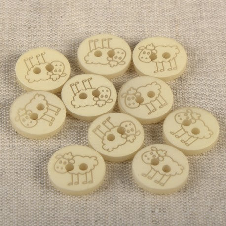 Bouton mouton 15 mm 572 beige pierre