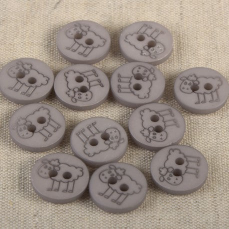 Bouton mouton 15 mm 578 gris