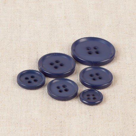 Bouton Classique 4 trous 23 mm 919 bleu foncé
