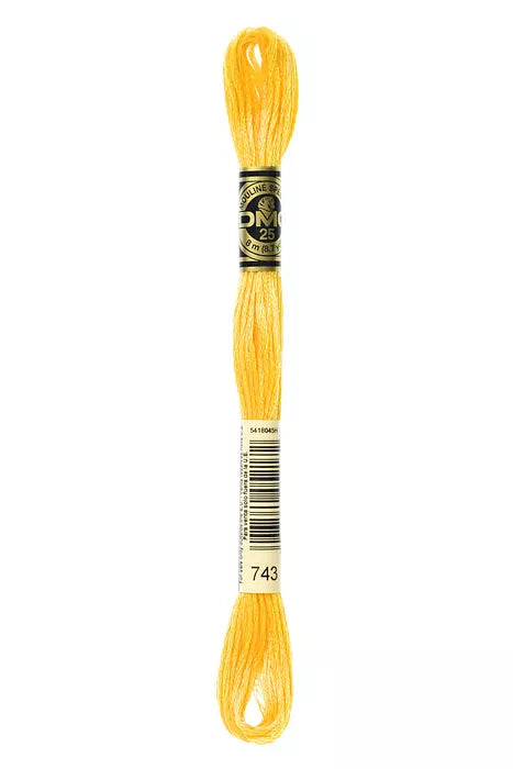 Fil à broder Mouliné Spécial DMC 743 Jaune de Naples