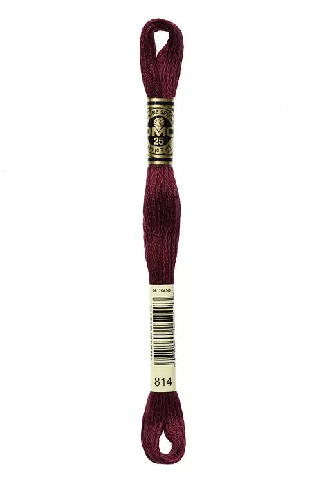 Fil à broder Mouliné Spécial DMC 814 Rouge vin