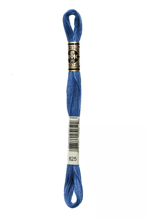 Fil a broder Mouline Special  DMC 825 Bleu Gentiane Metallise