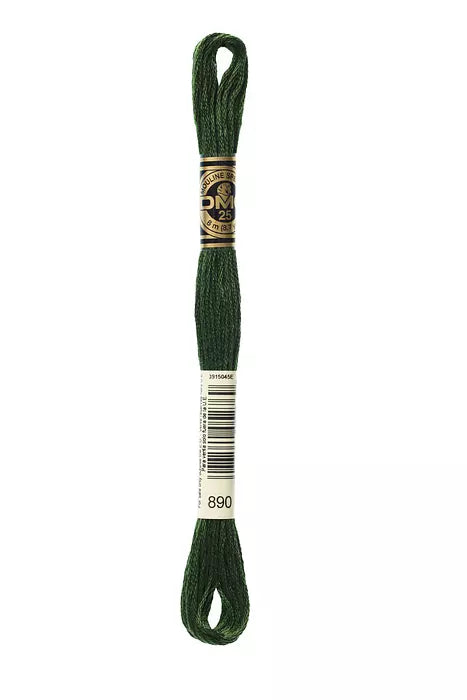 Fil a broder Mouline Special  DMC 890 Vert Foret noire