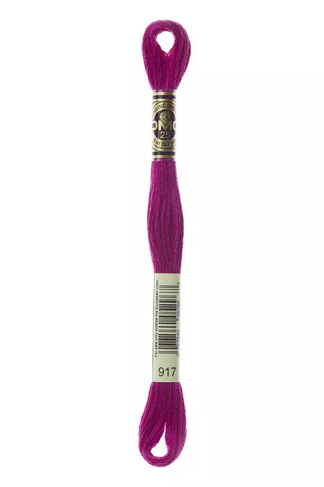 Fil a broder Mouline Special  DMC 917 Rose magenta foncé