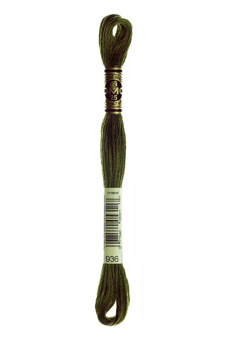 Fil a broder Mouline Special  DMC 936 Vert mousse de chene