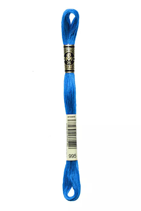Fil à broder Mouliné Spécial DMC 995 Bleu caraïbes