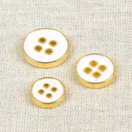 Bouton laqué 18mm 4 trous 501 Blanc