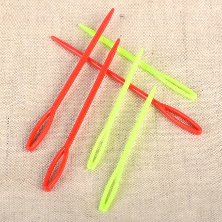 Lot de 6 aiguilles à laine gros chas plastique