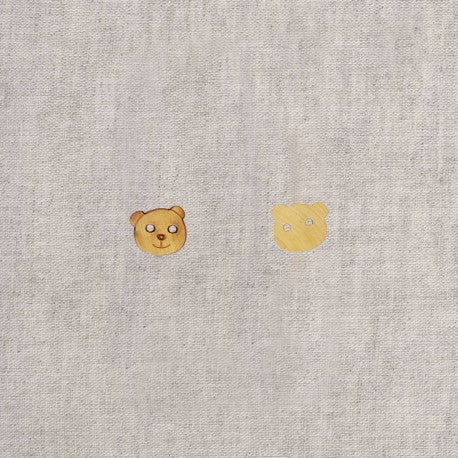 BOUTONS ANIMAUX nounours bois 15mm