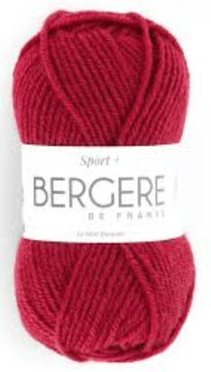 Sport+ cerise 50% laine 50% acrylique
