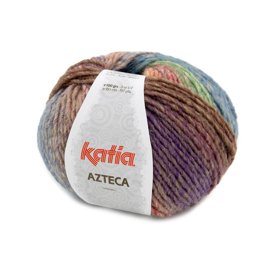 Azteca Laine Katia 7876 - Lilas-Vert-Orange-Marron