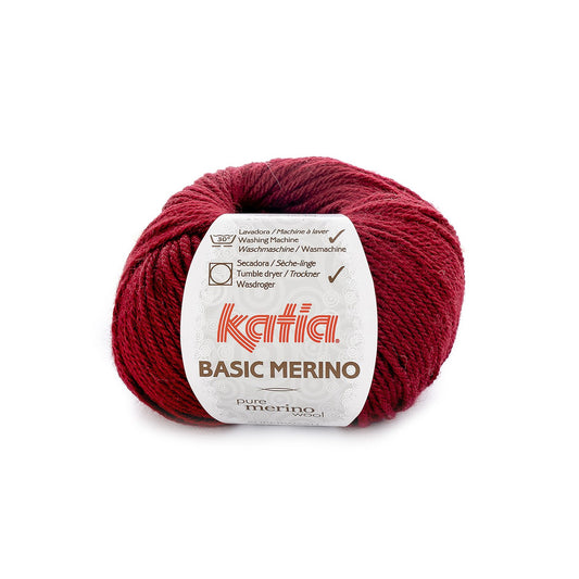 Basic Mérino 23 grenat foncé Laine Katia