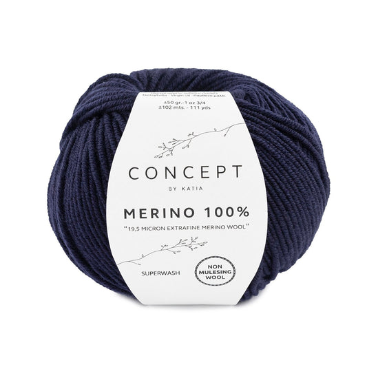 Mérino 100% Katia 5 bleu foncé
