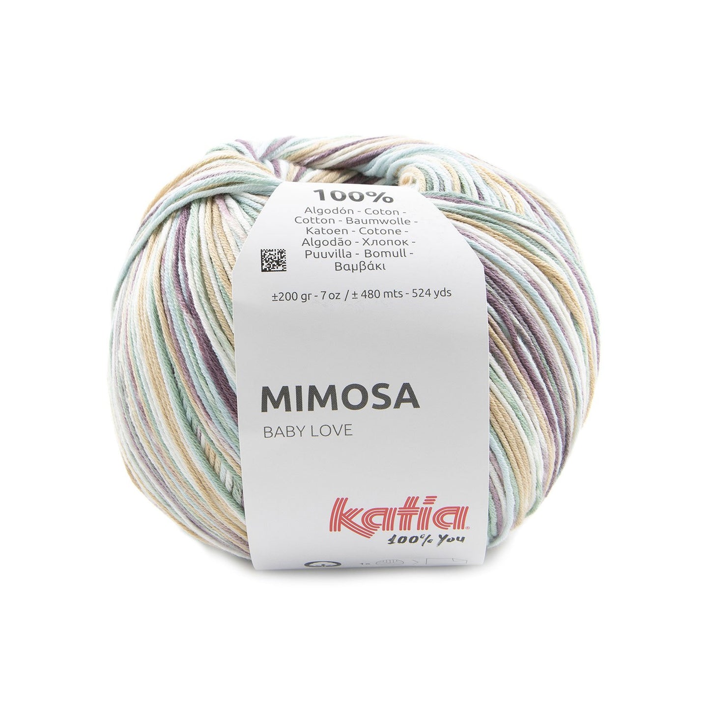 Mimosa 100% Coton Katia 305 Lilas-Vert menthe-Bleu d'eau-Beige