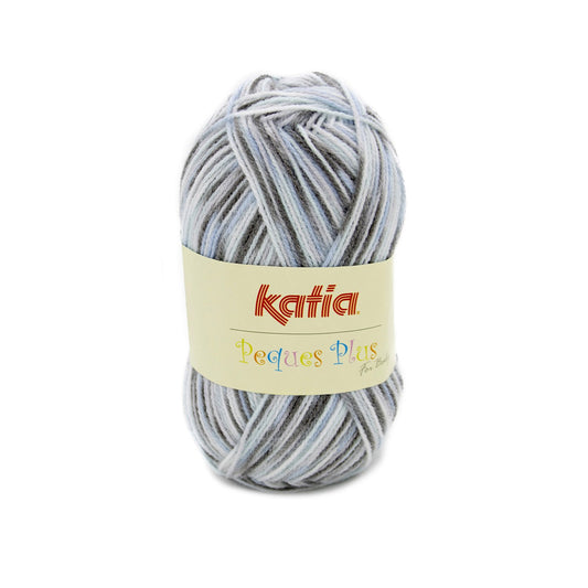 Pecques plus Laine Katia 101 - Bleu-Gris-Blanc